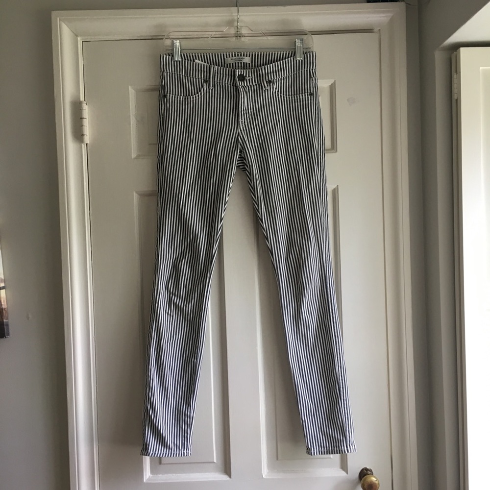 Railroad Stripe Skinny Jeans